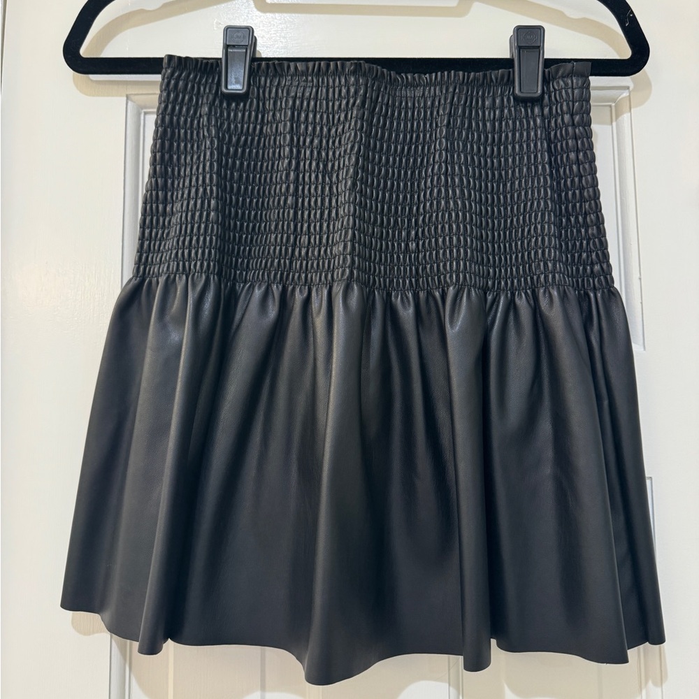 NWT brand new leatherette black skirt